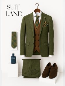 Men Olive Suit Dubai-7