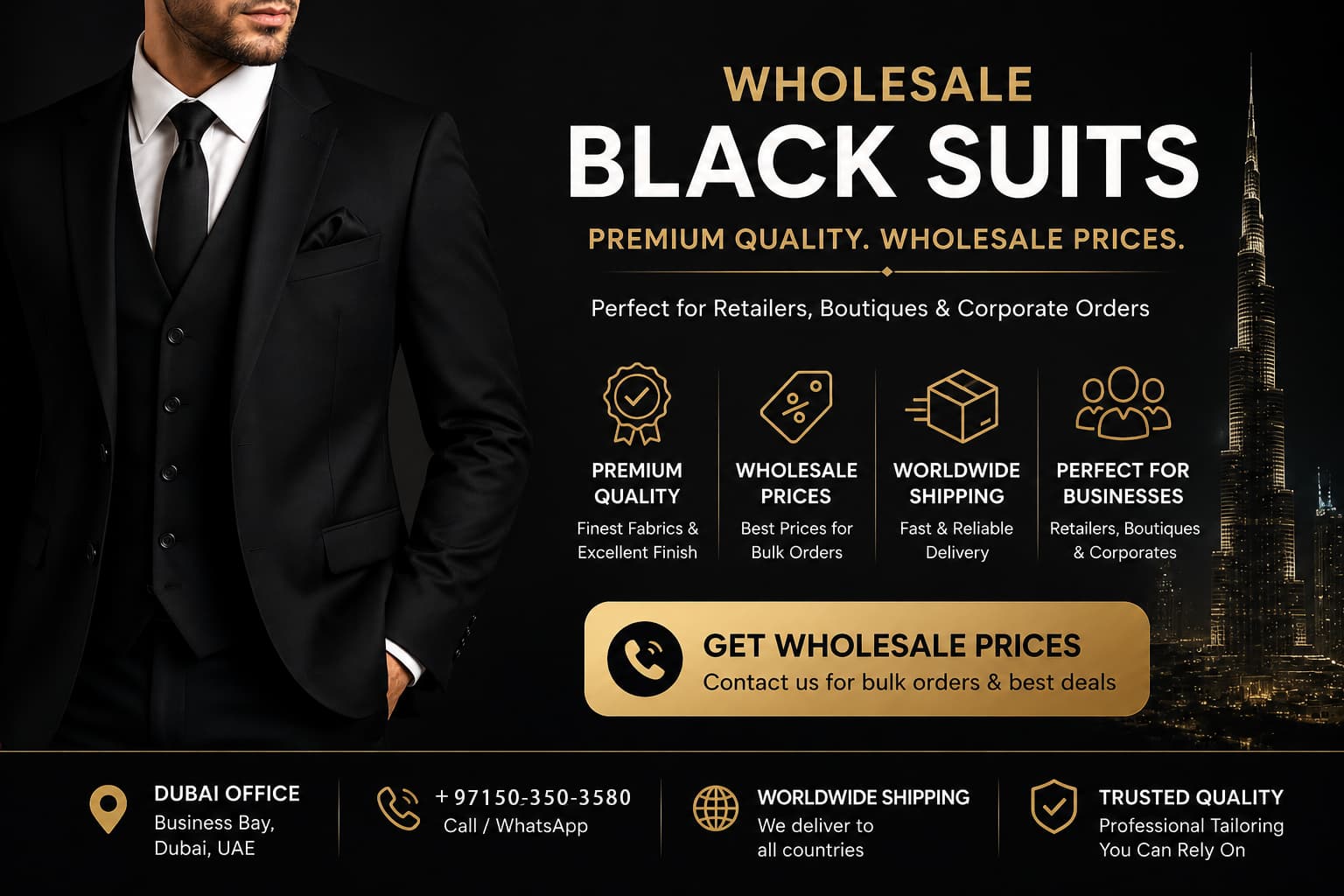 Wholesale Black Suits |Suit Land